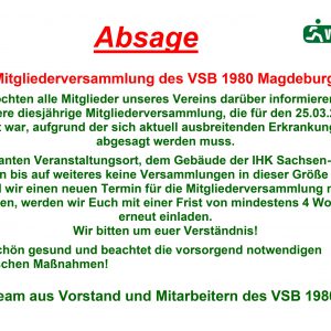 Absage Mitgliederversammlung